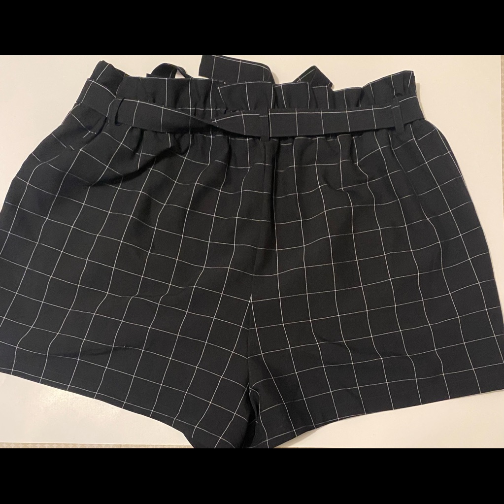 Gingham Print Fabric Shorts